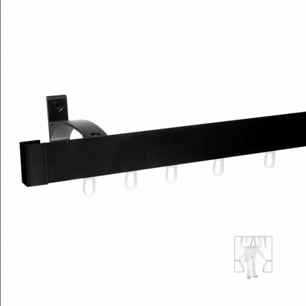 Hliníková garniža LUXOR Čierna s háčikmi