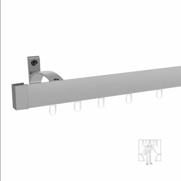 Hliníková garniža LUXOR Inox s háčikmi