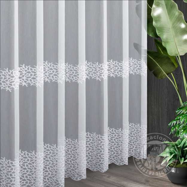 Záclona metráž 28012/ADEN biela