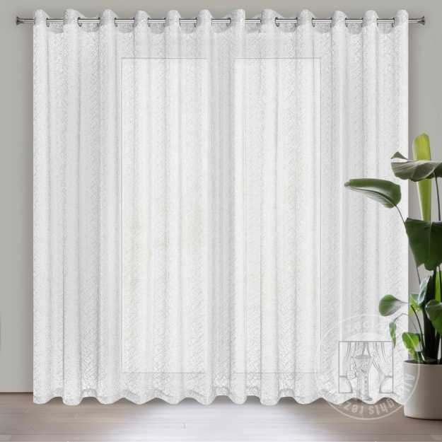 Záclona AMANDA na krúžkoch biela 300x250cm