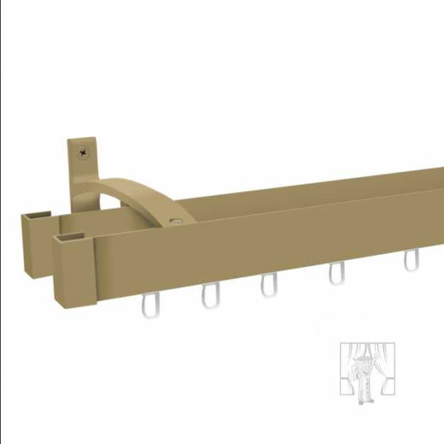 Hliníková garniža LUXOR Patyna s háčikmi - Dvojitá