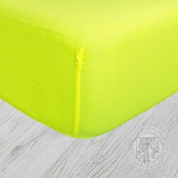 Napínacia plachta JERSEY 90x200 cm neónová žltá 36