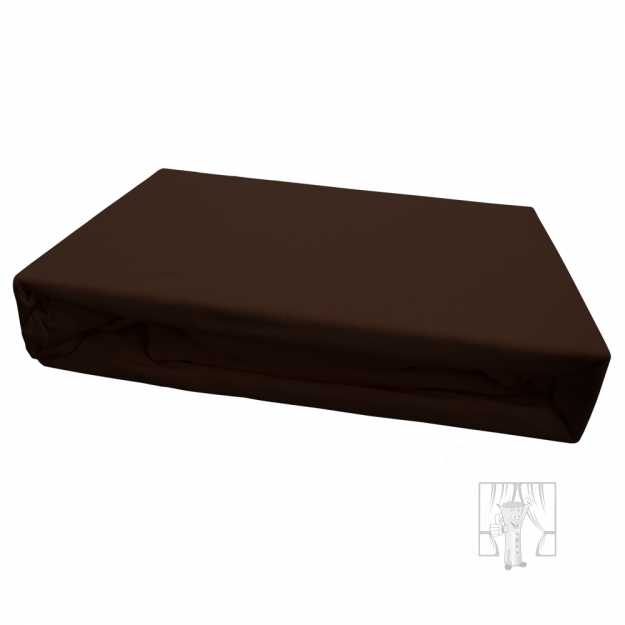 Napínacia plachta JERSEY 90x200 cm čokoládová 45