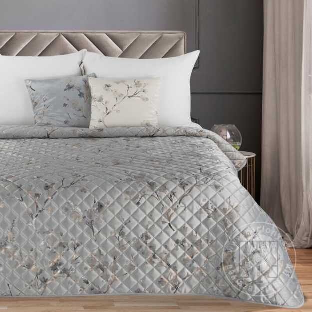 Zamatový prehoz na posteľ BLINK5 200x220 cm strieborný