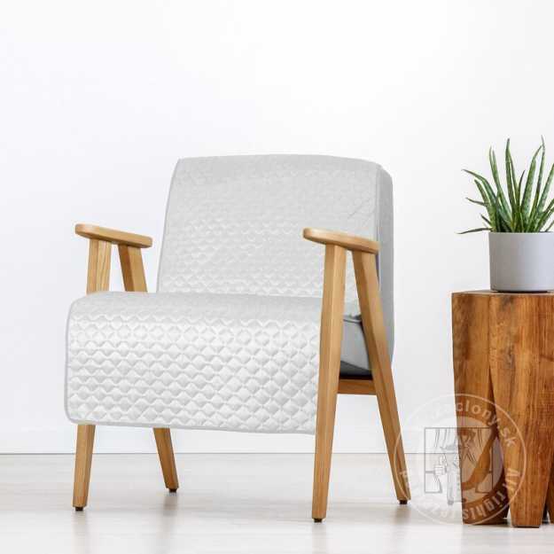 Zamatový prehoz na kreslo DIMON 70x160 cm biely