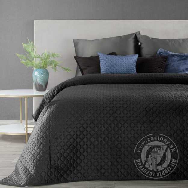 Zamatový prehoz na posteľ DIMON 170x210 cm čierny