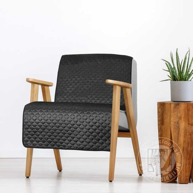 Zamatový prehoz na kreslo DIMON 70x160 cm čierny
