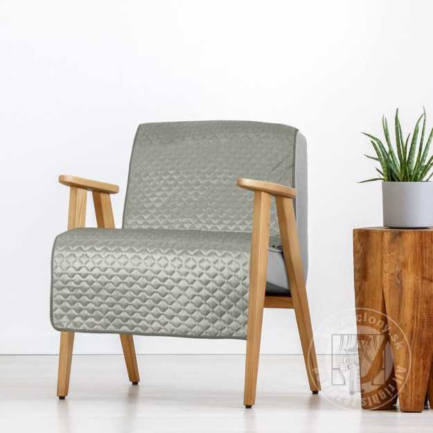 Zamatový prehoz na kreslo DIMON 70x160 cm strieborný