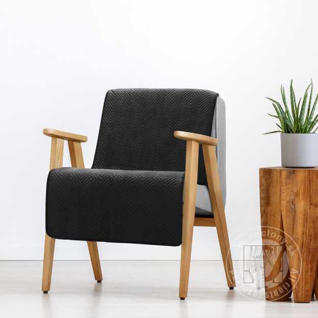 Zamatový prehoz na kreslo SOFIA 70x160 cm čierny