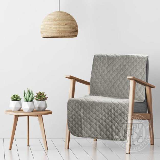 Prehoz na kreslo s ľanovou štruktúrou LEN1 70x160 cm oceľový