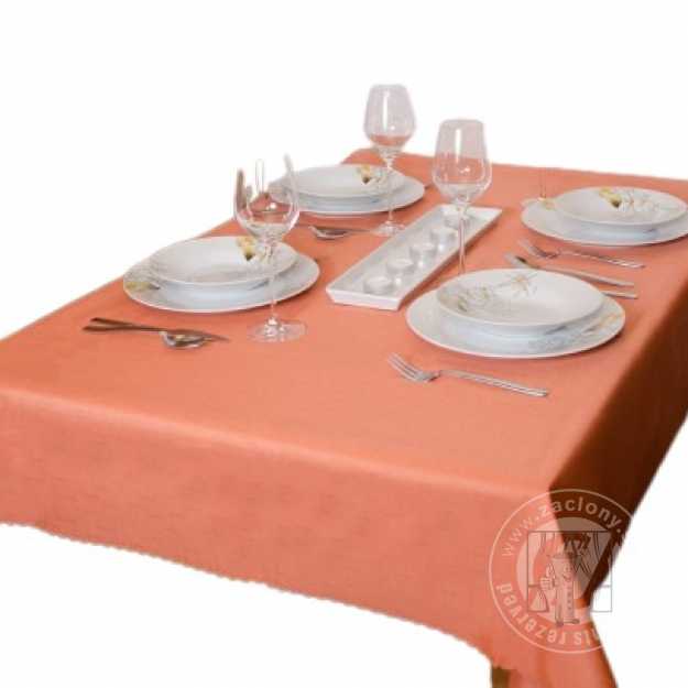 Teflonový obrus vodoodpudivý Kruh 160 cm lososový