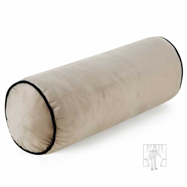Vankúš valec GAJA5 s lemovaním 15x45 cm béžový