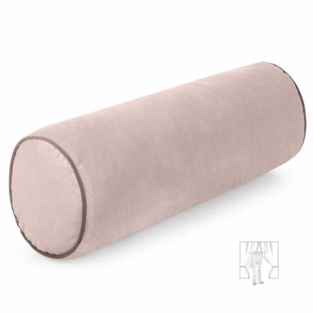 Vankúš valec GAJA5 s lemovaním 15x45 cm púdrový