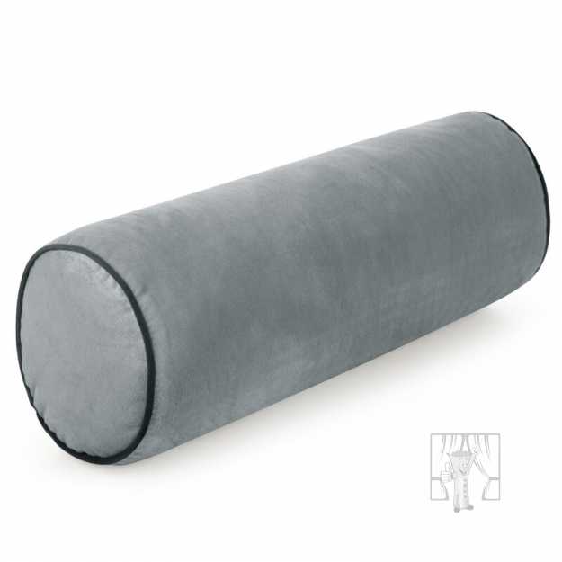 Vankúš valec GAJA5 s lemovaním 15x45 cm strieborný