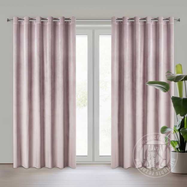 Záves MELANIE na krúžkoch púdrový 215x250cm