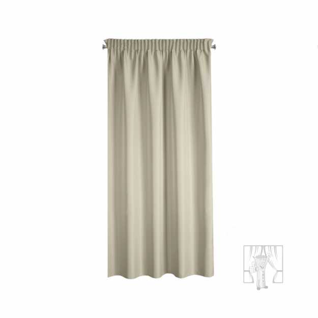Krátky záves RITA na páske cappuccino 140x175cm