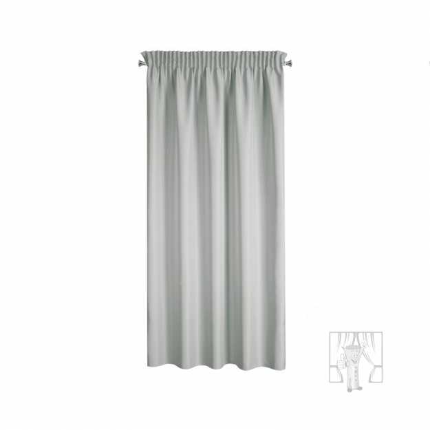 Krátky záves RITA na páske oceľový 140x175cm
