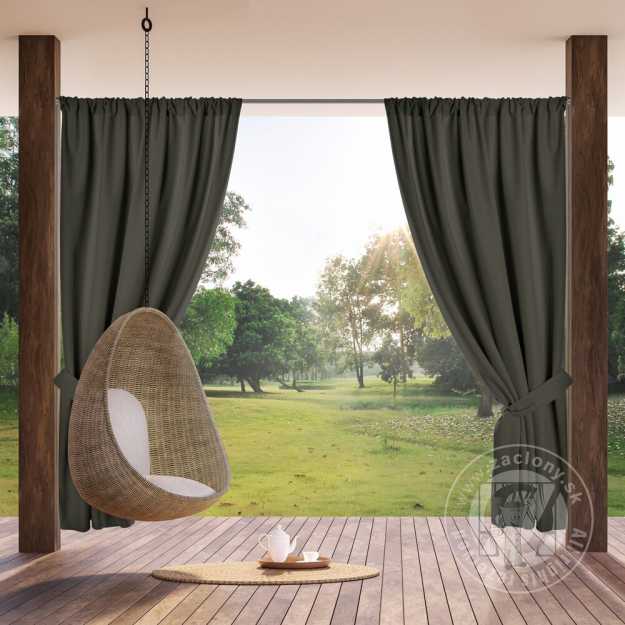 Záves na terasu GARDEN s tunelom 155x200 cm grafitový