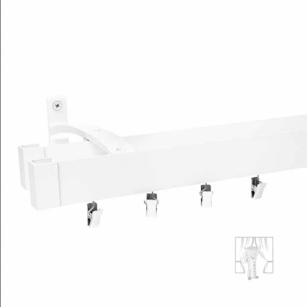 Hliníková garniža LUXOR Biela so štipcami - Dvojitá