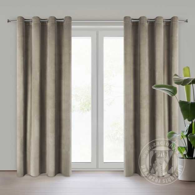 Záves ROSA na krúžkoch hnedý 140x250cm