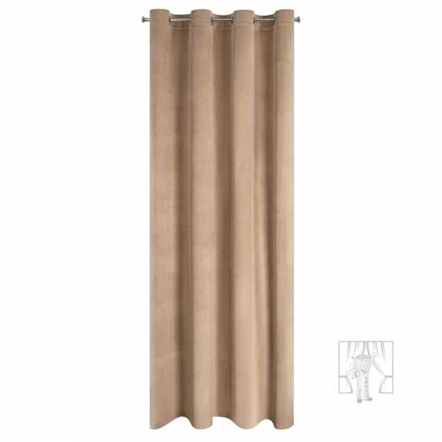 Záves MELANIE na krúžkoch tmavobéžový 140x250 cm