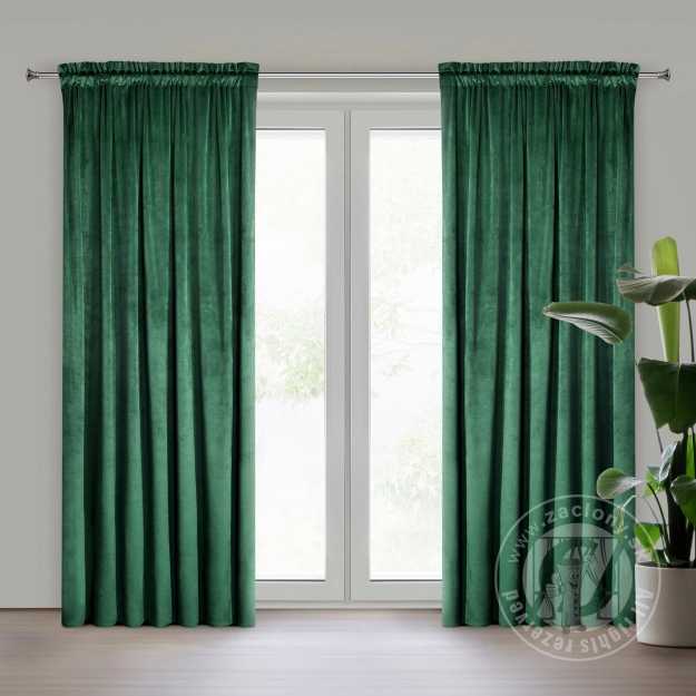 Záves MELANIE na páske fľaškovo zelený 140x270 cm