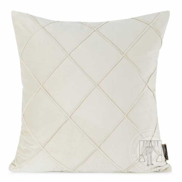 Zamatová obliečka na vankúš NALA2 45x45 cm krémová