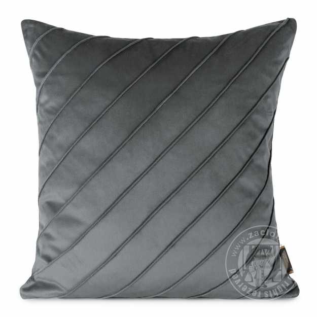 Zamatová obliečka na vankúš NALA3 45x45 cm oceľová