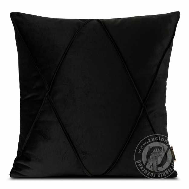 Zamatová obliečka na vankúš NALA1 45x45 cm čierna