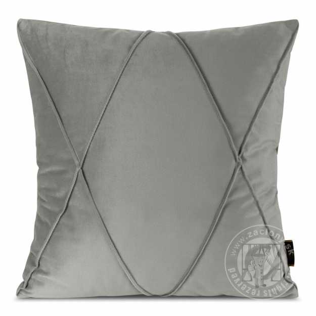  Zamatová obliečka na vankúš NALA1 45x45 cm strieborná