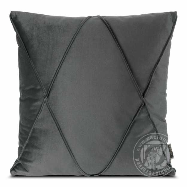 Zamatová obliečka na vankúš NALA1 45x45 cm oceľová