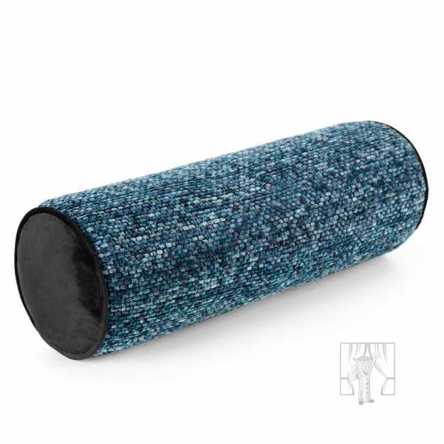 Vankúš valec BARI s lemovaním 15x45 cm modrý