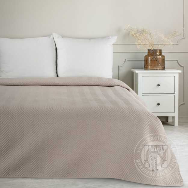 Prehoz na posteľ s ľanovou štruktúrou LEN3 220x240 cm béžový