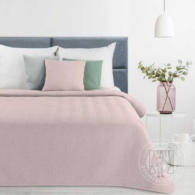 Prehoz na posteľ s ľanovou štruktúrou LEN3 200x220 cm ružový