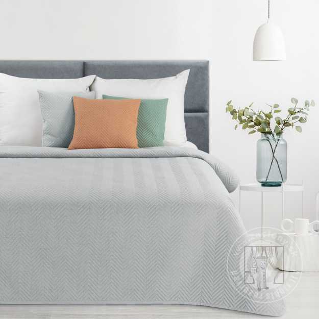 Prehoz na posteľ s ľanovou štruktúrou LEN3 220x240 cm strieborný