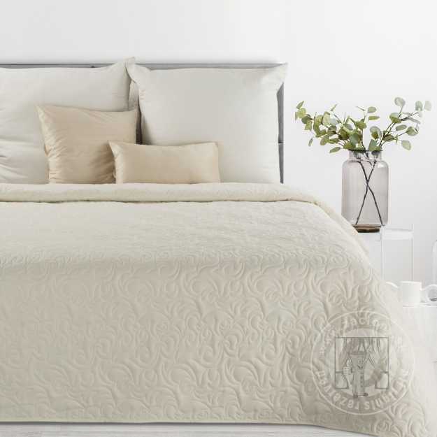 Prehoz na posteľ s ľanovou štruktúrou LEN4 170x210 cm krémový