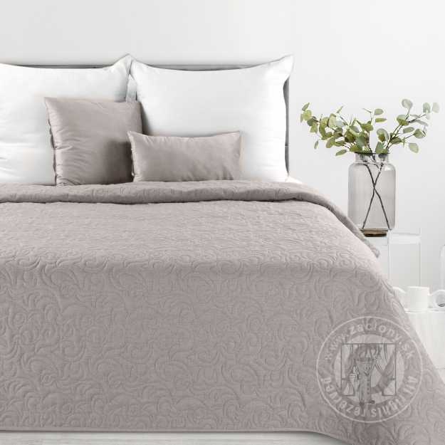 Prehoz na posteľ s ľanovou štruktúrou LEN4 170x210 cm sivý