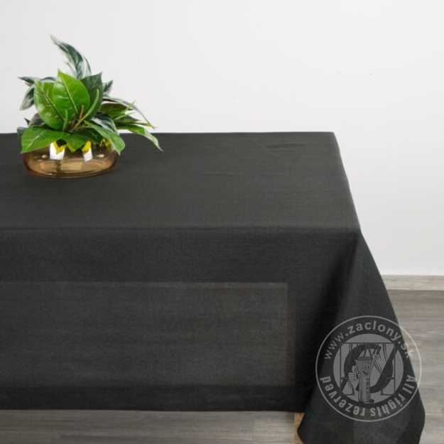 Hotový obrus STELLA1 145x300cm čierny so striebornou niťou