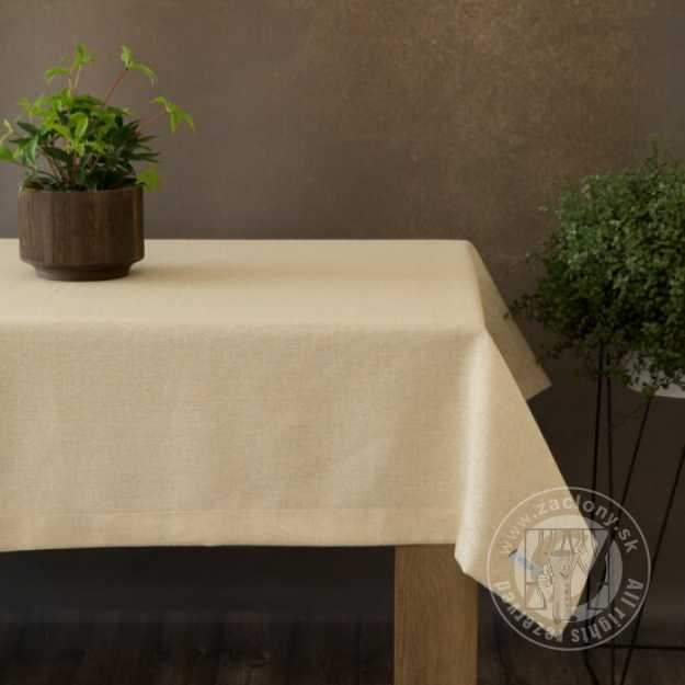 Hotový obrus STELLA1 145x350cm béžový so zlatou niťou