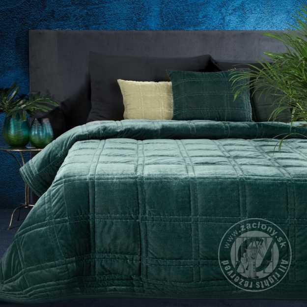 Zamatový prehoz na posteľ PREMIUM KRISTIN 220x240cm tmavý mätový