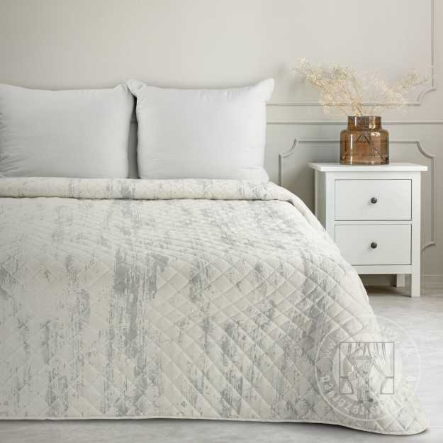 Prehoz na posteľ BLINK3 220x240cm biela/strieborná