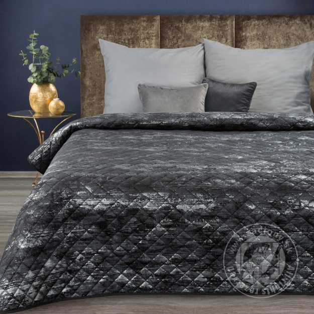 Prehoz na posteľ BLINK3 220x240cm čierna/strieborná