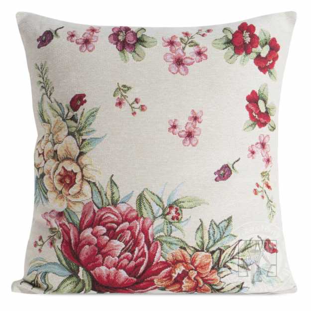Gobelínová obliečka na vankúš 45x45cm s pivóniami