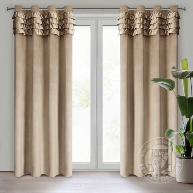 Záves ERIN na krúžkoch 140x250 cm tmavobéžový