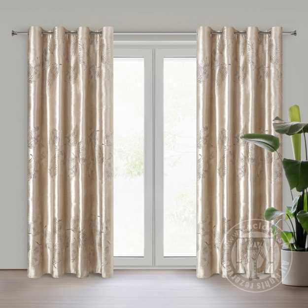 Záves IDALIA na krúžkoch 140x250 cm béžový/zlatý