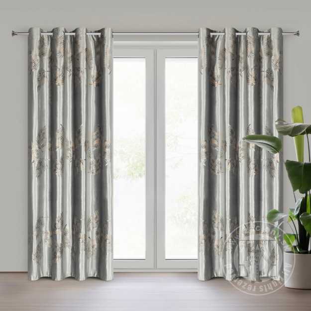 Záves IDALIA na krúžkoch 140x250 cm strieborný/zlatý