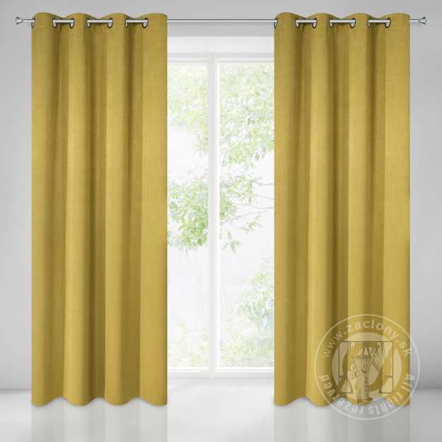 Záves ROSSIE na krúžkoch 140x250 cm horčicový