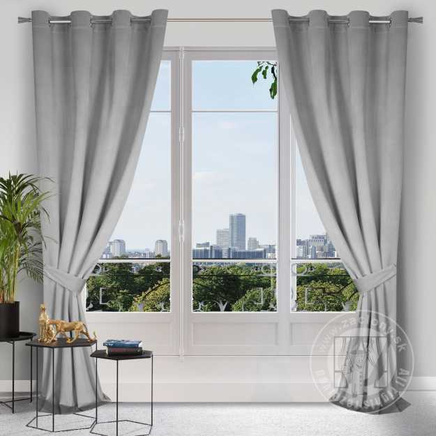 Záves CARMEN na krúžkoch s úchytkou 140x270 cm sivý