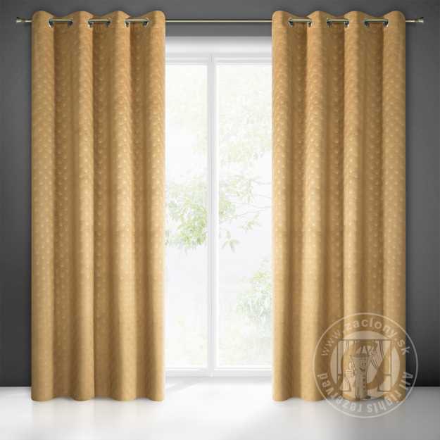 Záves JULIA na krúžkoch 140x250 cm horčicový