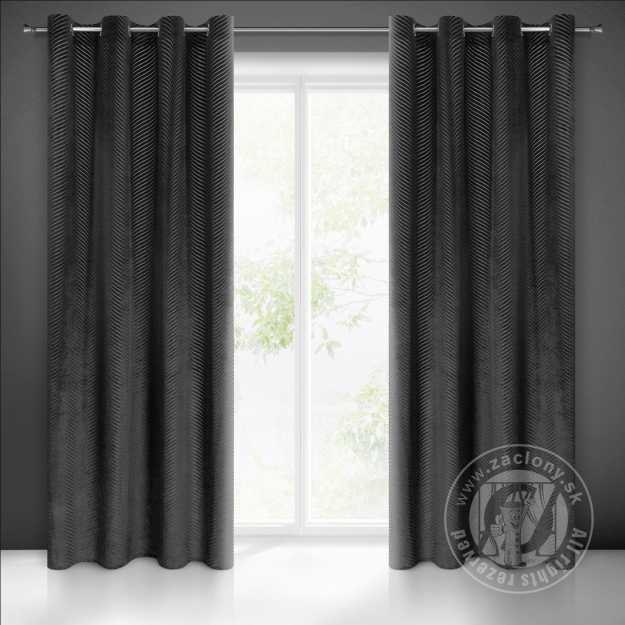 Záves LUSSI na krúžkoch 140x250 cm čierny